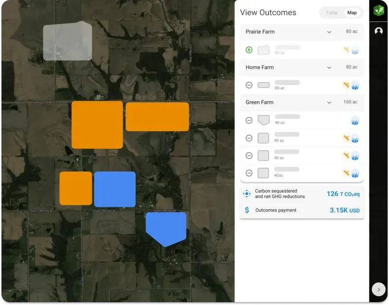 screenshot of Regrow MRV Platform